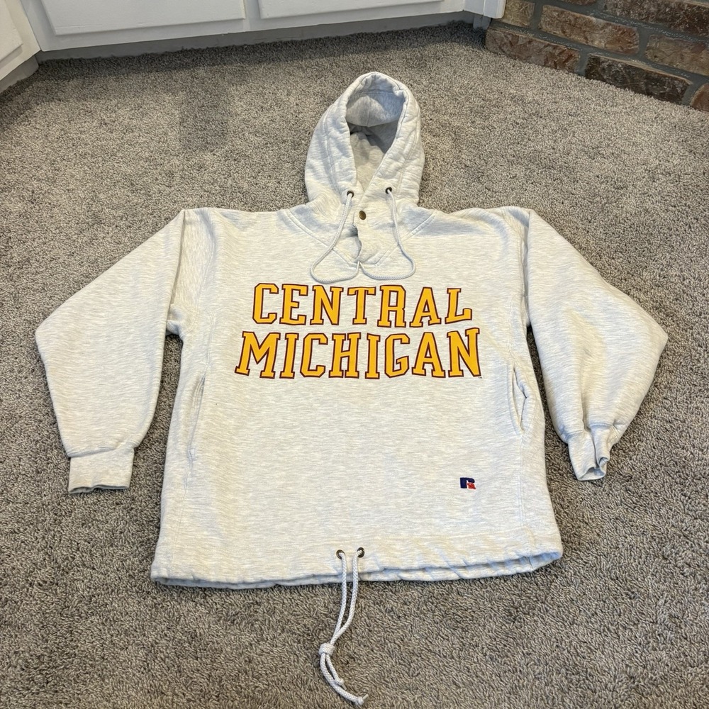 Vintage Russell Athletic Central Michigan Hoodie Medium Sweatshirt Heavyweight